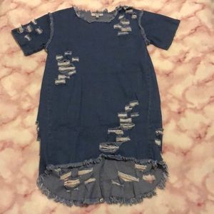 Cute Distressed denim jean dress